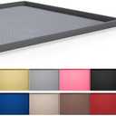 Hubulk Dog Feeding Mat,100% Waterproof Food Grade Silicone Pet Food and Water Bowl Placemat,Dishwasher, High Raised Edge to Prevent Spills,Nonslip Tray to Stop Messes on Floor (19"x12"x0.5", Grey)