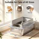 Stainless Steel Sifting Litter Box, XL Litter Boxes for Pine Pellets
Sifting Cat Litter Box Metal, 23''X14.5''X11.8'' Large,Easy Clean, Odor Control, Includes Liners & Scoop