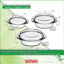 Simax Casserole Dish Set with Lid, Round Glass Cookware, Borosilicate Glass, Made In Europe 1 Qt, 1.5 Qt and 2 Qt Baking Dishes, Set of 3