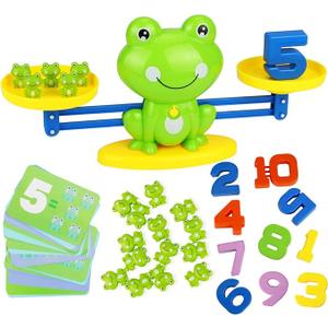Aitbay Cool Math Game, Preschoolers Frog Balance Counting Toys for Boys & Girls Educational Number Toy Fun Children's Gift STEM Learning Age 3+