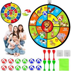 Dart Board for Kids Ages 4-8 - 29" Double-Sided Dart Board with Sticky Balls and Darts,Boys Toys for Ages 8-13,Valentines Day Gifts for 7 8 9 10 11 12 13 14 Year Old, Indoor/Outdoor Party Game Toys