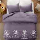 Bedsure Super King Comforter Set, Grayish Purple Soft Prewashed Bedding for All Seasons, 3 Pieces GentleSoft Bed Set, 1 Lightweight Comforter (120"x120") and 2 Pillowcases (20"x36"), Super King(120"x120"), 10 - Grayish Purple