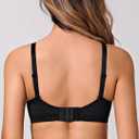 Deyllo Women's Sexy Lace Bra Demi Sheer Mesh Balconette Unlined Bras Underwire (Black)