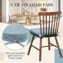 Basic Beyond Chair Cushions for Dining Chairs 4 Pack, Kitchen Chair Cushions with Ties and Non Slip Backing, 16 x 16 inches Chair Pads for Dining Chairs (Baby Blue)
