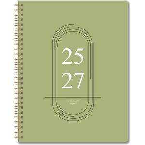 2026-2027 Monthly Planner, Jan 2026-June 2027, A4 (8.5" x 11"), 2 Year Monthly Planner, 24 month Calendar, Simple Calendar Planner Notebook Cardboard Cover, Suitable for Schools & Offices, Green