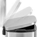 QUALIAZERO 50L/13Gal Heavy Duty Hands-Free Stainless Steel Commercial/Kitchen Step Trash Can, Fingerprint-Resistant Soft Close Lid Trashcan, 50L / 13 GAL