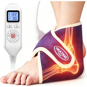 CAMECO Electric Ankle Heating Pad for Achilles Tendinitis Pain Relief, 30s Quick Heating & 86-158 Heated Ankle Brace for Women Men Home Office, Ankle Heat Wrap for Arthritis Swelling