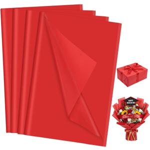 woric 160 Sheets Red Tissue Paper for Gift Bags 20 X 14 Inches Gift Tissue Paper Bulk for Graduation Crafts Wedding Party Birthday Decorations