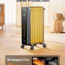 DREO Oil Filled Radiator Heater for Indoor Use, 8 Safety Protection, 1500W Electric Heaters for Large Room, 8 Fins, with Remote, 4 Modes, Digital Thermostat, 24H Timer, Quiet