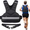 JoyPlus Adjustable Weight Vest,Strength Training Running Vest, Workout Equipment, Sport Exercise, Fitness, Weight Loss for Men 12LB, Women 8LB, Velcro or Buckle (Black 6-12LB)