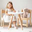 ROBOTIME Kids Wooden Chairs, 2-PCS Toddler Chairs for Table for Playroom, Children's Wooden Playroom Furniture, Kids Furniture for Eating, Reading, Playing, Small