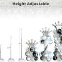 SINBEE Balloon Arch Stand, Balloon Arch Kit of 2, 7 Feet Height Adjustable Metal Balloon Column Stand for Party Decorations Wedding Birthday, Graduation Party Decoration, Baby Shower, Silver