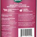 Jinx Bone Broth Stew for Dogs - Beef & Vegetables Recipe - Grain-Free Wet Dog Food & Topper for Picky Eaters - Promotes Lean Muscle Growth, A Healthy Coat & Improved Digestion - 13 Oz, 12 Pack