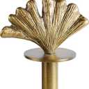 Vintage Gold Paper Towel Holder Countertop for Easy Tear Rustic Ginkgo Design Decorative Standing Kitchen Roll Dispenser for Bathroom, Bars & Dining Tables