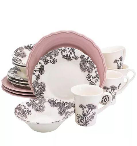 Savannah Pink 16 Pc. Dinnerware Set, Service for 4