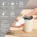 Beige Ceramic Foaming Soap Dispenser, Speckled Rippled 12 oz Bottle with Gray Silicone Pump, Foam Dispenser for Kitchen or Bathroom, Speckled Beige