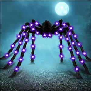 78" Jumbo Halloween Light up Spider Scary Giant Spider for Indoor Outdoor Halloween Spider Decorations Party Favor Yard Home House Dcor Multicolor