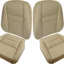 SecosAutoparts 4PCS Driver & Passenger Side Bottom & Top Lean Back Tan Leather Replacement Seat Covers Compatible with Honda CR-V 2007 2008 2009 2010 2011