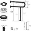 Toilet Support Rail 23.4X 28 Inch, Munzong Anti-Slip Black Handicap Grab Bar for Bathroom, Stainless Steel Knurled Safety handrails with Leg for Elderly Disabled Pregnant-1.25Tube