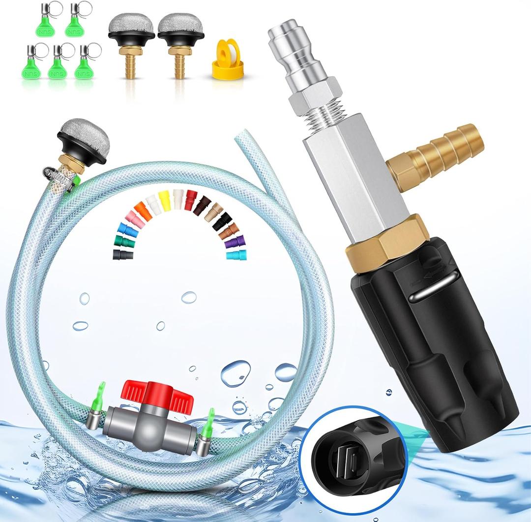 Magula Adjustable Long Range Pressure Washer Nozzle Kit, 4–4.5 GPM Downstream Injector,40 Feet Spray,1/4”Quick Connect, 15 Feet Hose, Pressure Washer Spray Nozzle | W/ 2000 to 4500 PSI