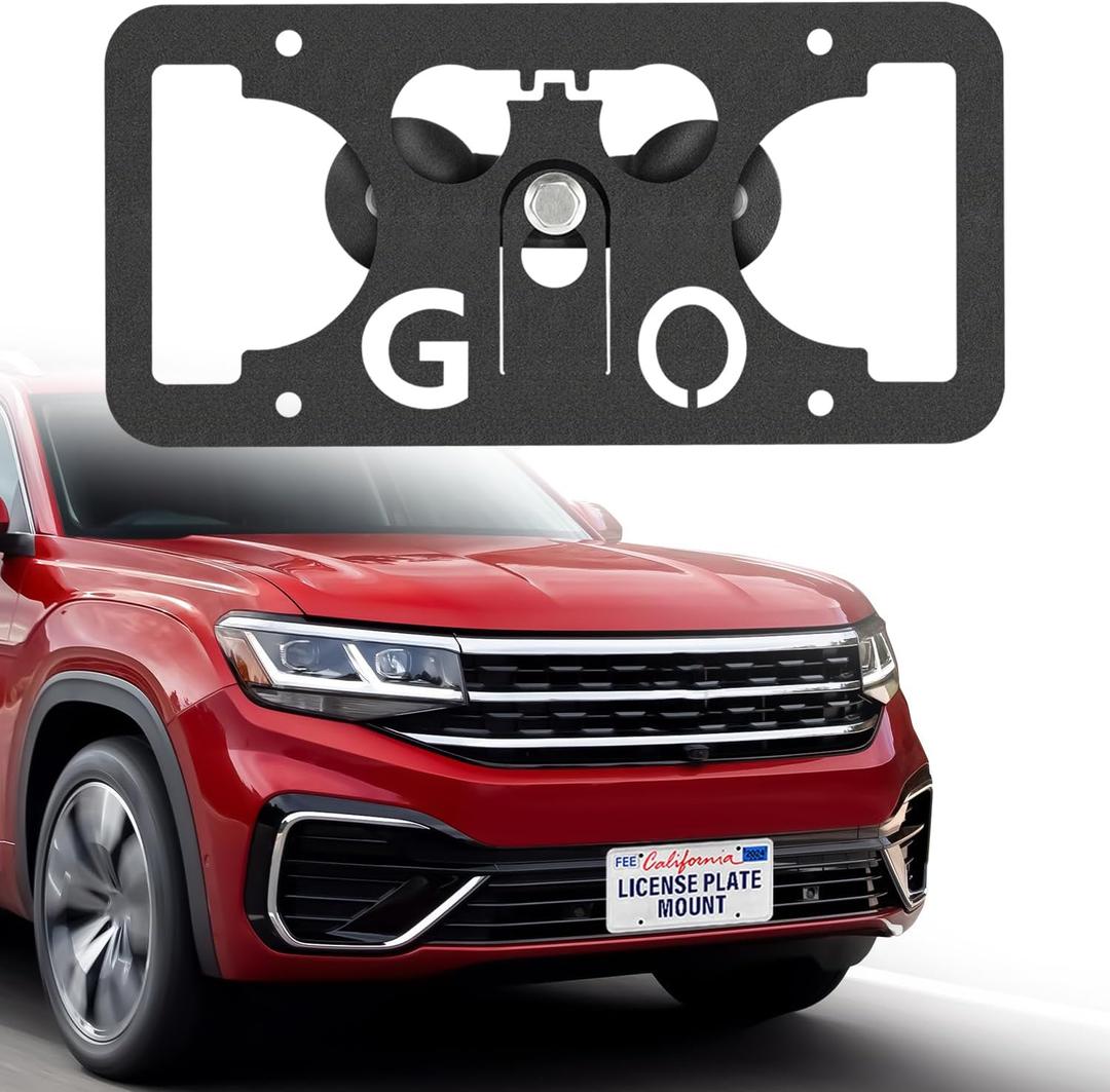Heavy Duty Front License Plate Bracket Compatible with Volkswagen Atlas 2018-2025, Anti-Theft No Drill Front Grille License Plate Holder Waterproof Replacement Frames Accessories