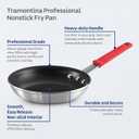 Tramontina Professional 8-Inch Non Stick Small Frying Pan, Heavy-Gauge Aluminum Skillet with Reinforced Nonstick Coating, Red Handle, Dishwasher and Oven Safe