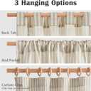 jinchan Striped Linen Kitchen Curtains 24 Inches Tier Curtains Farmhouse Modern Cafe Style Small Window Treatments Airy Light Filtering Rod Pocket for Living Room Bathroom 2 Panels Taupe Grey