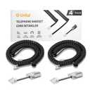 Uvital Phone Handset Cord Detangler for Desk Phone, RJ9 2Pack 10FT Landline Telephone Cord(Coiled Length: 1.2FT) and 2 Pack Anti-Tangle Telephone Wire Untangler, 360 Rotating Swivel, Black