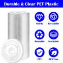 200 Clear Plastic Lids | 3.9 inch (98mm) Universal Flat Lids with Straw Slot | Fits 12, 16, 20, 24 oz Cold Drink Cups - Disposable & Leak-Resistant (PET, 200 Count)
