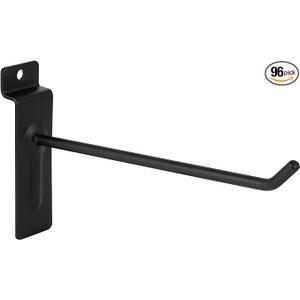 Polmart Heavy Duty 6" Gridwall/Grid Panel Double-Bar Hooks with Price Tag Holders, Black (6-inch)