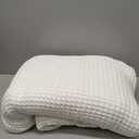 Bedsure Gentlesoft 100% Cotton Large Throw Blanket for Couch 50x70 inches - Breathable and Soft, Waffle Weave Throw Blanket for Office, White