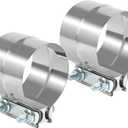 2Pcs 3.5 Inch Exhaust Clamp,3.5" In Lap Joint Exhaust Band Clamp Stainless Sleeve Coupler For Mufflers,Exhaust Pipe etc Universal (2 Pcs)