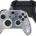 eXtremeRate Side Rails Grips Shell for Xbox Core Wireless Controller, Clear Replacement Part Front Housing Cover Handles Faceplate for Xbox Series X & S Controller