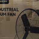VAGKRI 24 Inch Industrial Drum Fan, 320W High Velocity Floor Fan, 3 Speed Heavy Duty Metal Air Circulator, 360 Tilt with Casters Handle ETL Standard for Patios, Warehouse, Commercial,Basement (Blue)