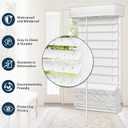 Cordless Sidelight Blinds, 9" x 72" White Faux Wood Horizontal Window Blinds for Front Door, 2" Slats with Adjustable Tilt Wand, Privacy Light Control for Narrow Windows and Entryways, 1 Pack