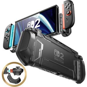 Mumba Dockable Case for Nintendo Switch 2 2025, [Blade Series] TPU Grip Protective Cover Accessories Compatible with Switch 2 7.9 Inch and Quick-Release Joy-Con Design (Black)
