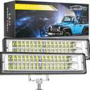 6 inch 84W Car Flood LED Work Light Bar 12000LM Driving Pods Lights 6500K White Off Road Fog Lamp Pods Fits for 12V/24V Truck Pickup SUV ATV UTV Tractor Building Lighting, 2-Pack