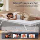 Homkdom 3 Inch Queen Size Memory Foam Mattress Topper with Removable Cover