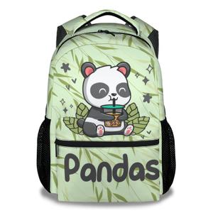 COOPASIA Panda Backpack with Lunch Box And Pencil Case, 16 Inch Panda Theme Bookbag with Adjustable Straps, Durable, Lightweight, Large Capacity, School Backpack for Girls Women