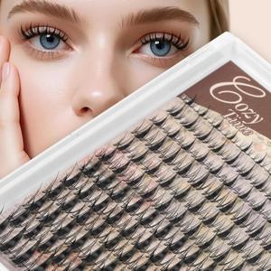JMS&JMS Fairy Lash Clusters 144 Pcs Natural Cluster Lashes Invisible Band Manga Lashes Super Thin Band Reusable Soft & Comfortable(Fairy,10mm)