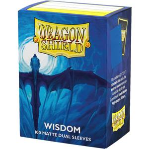 Dragon Shield | Matte Dual Standard Size Card Sleeves | 100 CT - Smooth & Tough Premium TCG Sleeves - Compatible with Pokemon, Flesh & Blood, One Piece & Magic The Gathering | Wisdom (Midnight Blue)