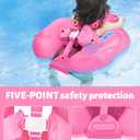 LAYCOL Baby Pool Float with Canopy UPF50+, 5 Point Safety Buckle No Flip Over, Inflatable Toddler Floaties Infant Pool Floats with Double Air Chambers, Baby Beach Essentials/Traval for 3-36M