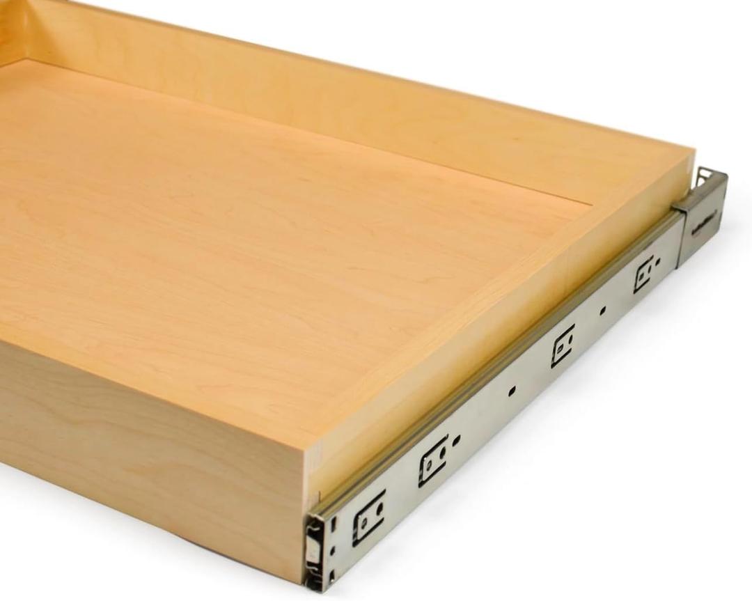 Made To Fit Custom Pull Out Drawer – Baltic Birch Pull Out Home Cabinet Organizer – Slide Pull Out Shelves (Drawer Box Only), 13×21×3