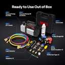 VIVOHOME 1/3 HP 5CFM 1 Stage AC Vacuum Pump and 4 Way AC Manifold Gauge Set