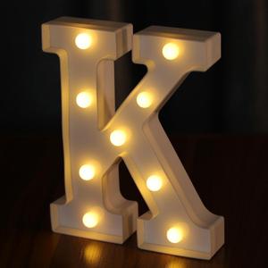 Light Up Letters, Led Letter Lights 26 Alphabet, Decorative Lighted Letter, Battery Powered Led Marquee Letters for Party, Bar, Night Light, Home Decor (K)