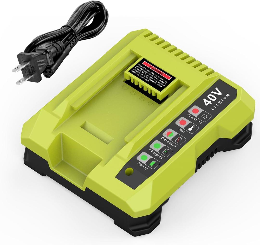 OP401 40V Battery Charger Replacement for Ryobi 40V Charger, Compatible with Ryobi Batteries OP4026, OP40201, OP4040, OP40401, OP4050, OP40501, OP40601