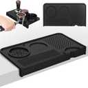 Espresso Tamping Mat for Counter  Food Grade Silicone Multi-Slot Coffee Tamper Mat for Barista Espresso Machine Accessories  Waterproof Neat Tamp Station Coffee Bar Mat for Countertop Black