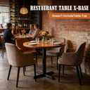 Leinuosen 2 Pack Heavy Duty Table Base 22'' x 22'' Cast Iron X-Base with 3" Dia. Bar Height Column, 500 Lbs Capacity, for Restaurant Cafe Dining Tables