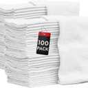 Nabob Wipers Auto Mechanic Shop Towels 100 Pack Bulk Rags 100% Cotton Commercial Grade Shop Rags Size 14"x14" (100 Pack, White)