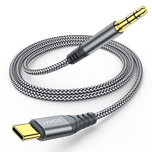 JXMOX USB C to 3.5mm Audio Aux Jack Cable (4ft), Type C to 3.5mm Headphone Car Stereo Cord Compatible with iPhone 17 16 15 Pro Max Air, Samsung Galaxy S25 S24 S23 S22 S21 Note 20, Pixel 9 8, iPad Pro